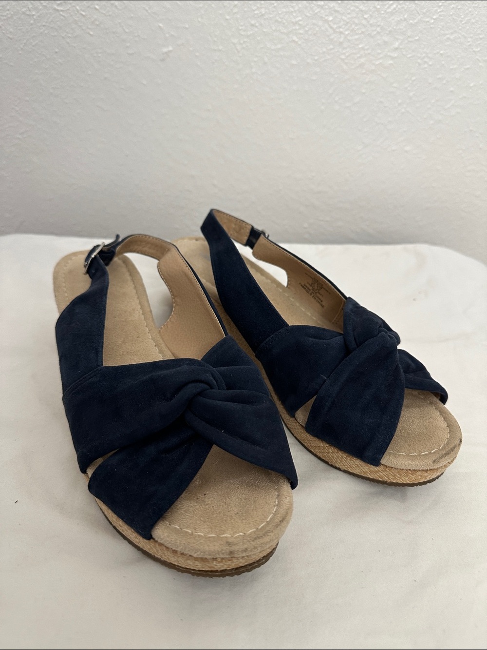 Lands End Suede Slingback Sandals